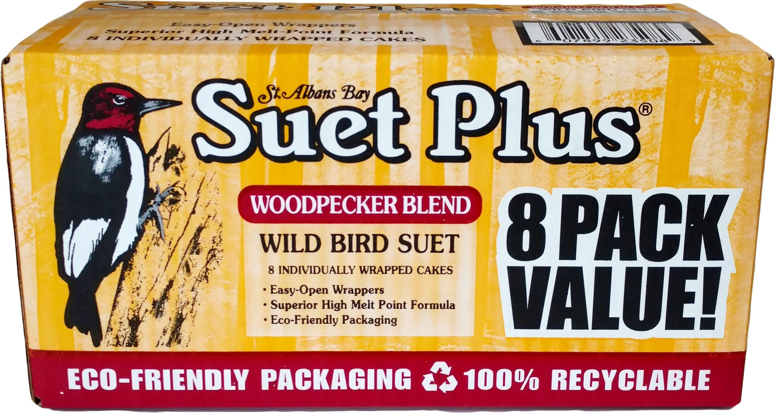 Suet Cakes Plus Woodpecker Value Pack Wild Bird Food - 8 Pack