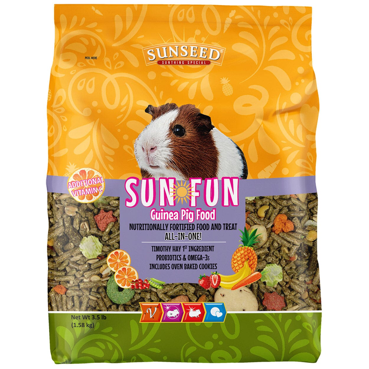 Sunseed Sun-Fun Guinea Pig Food - 3.5 lb - Pack of 6