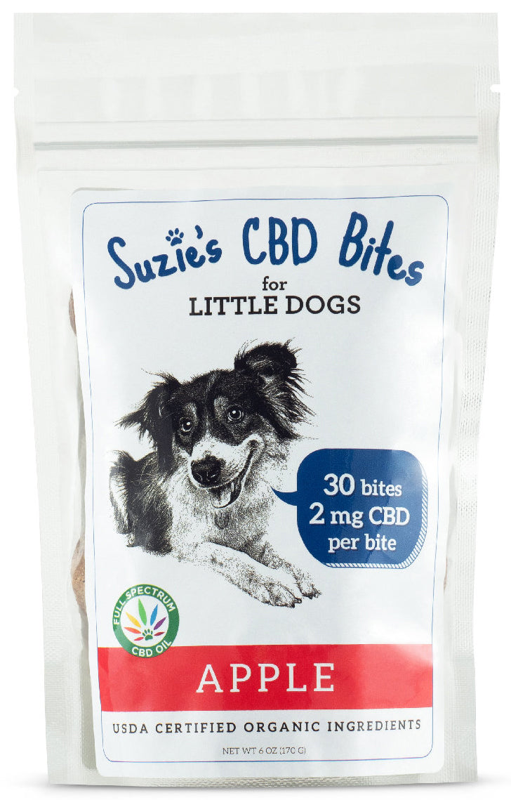 Suzie's CBD Treats CBD Bites for Small Dogs Apple 2 mg Dog Biscuits - 30 ct Bag
