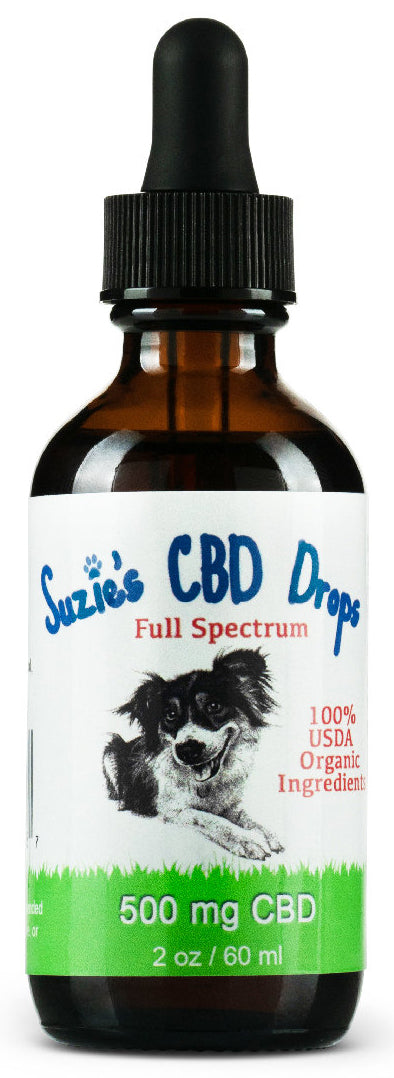 Suzie's CBD Treats Extra Strength Dog and Cat Health Supplements - 2 oz (500mg) CBD Dropper