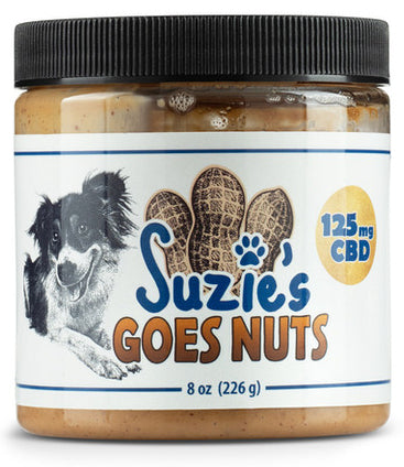 Suzie's CBD Treats Peanut Butter Dog and Cat Health Supplements - 8 oz (125mg) Jar