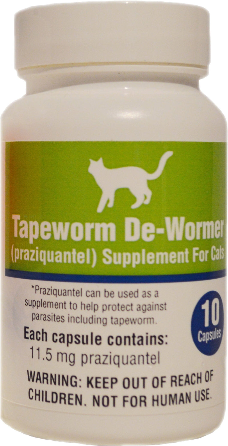 Tapeworm DeWormer Capsule for Cats Cat Wormers 10 Count Pet Life