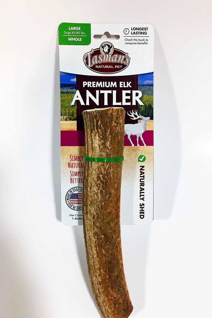 Tasman's Natural Pet Elk Antler Large Dog Natural Chews - Whole