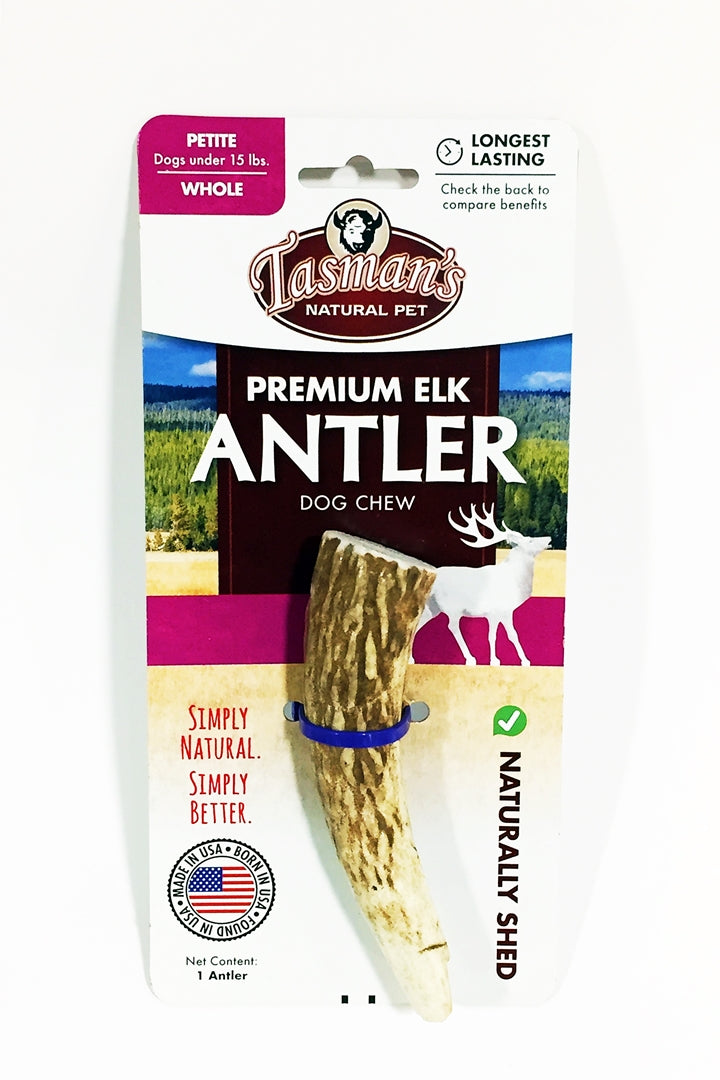 Tasman's Natural Pet Elk Antler Petite Dog Natural Chews - Whole