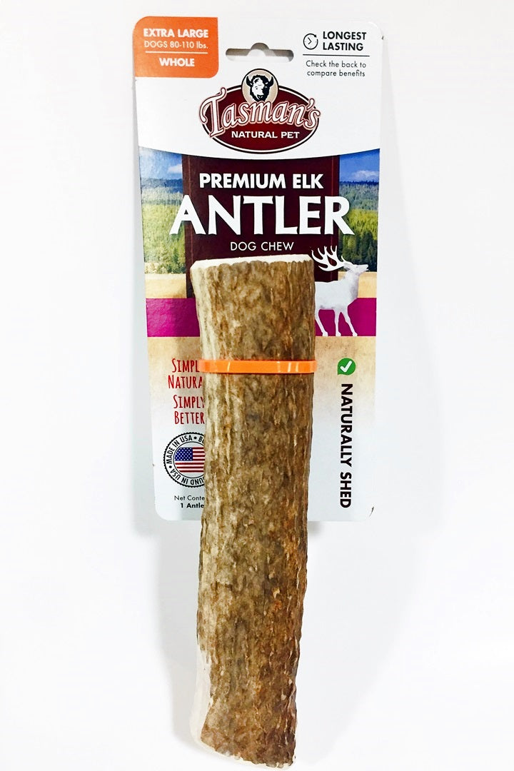 Tasman's Natural Pet Elk Antler X-Large Dog Natural Chews - Whole