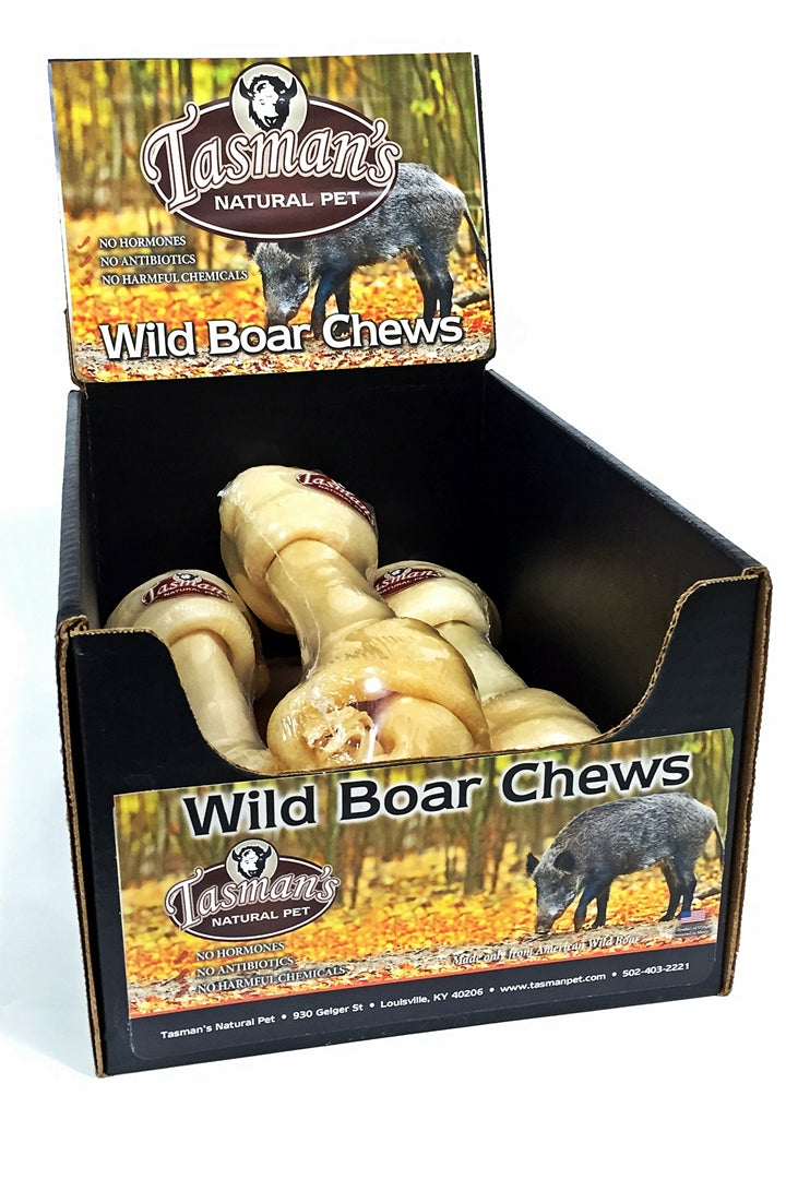 Tasman's Natural Pet Rawhide 9" - 10" Wild Boar Large Bones Dog Natural Chews - 1 - Pack