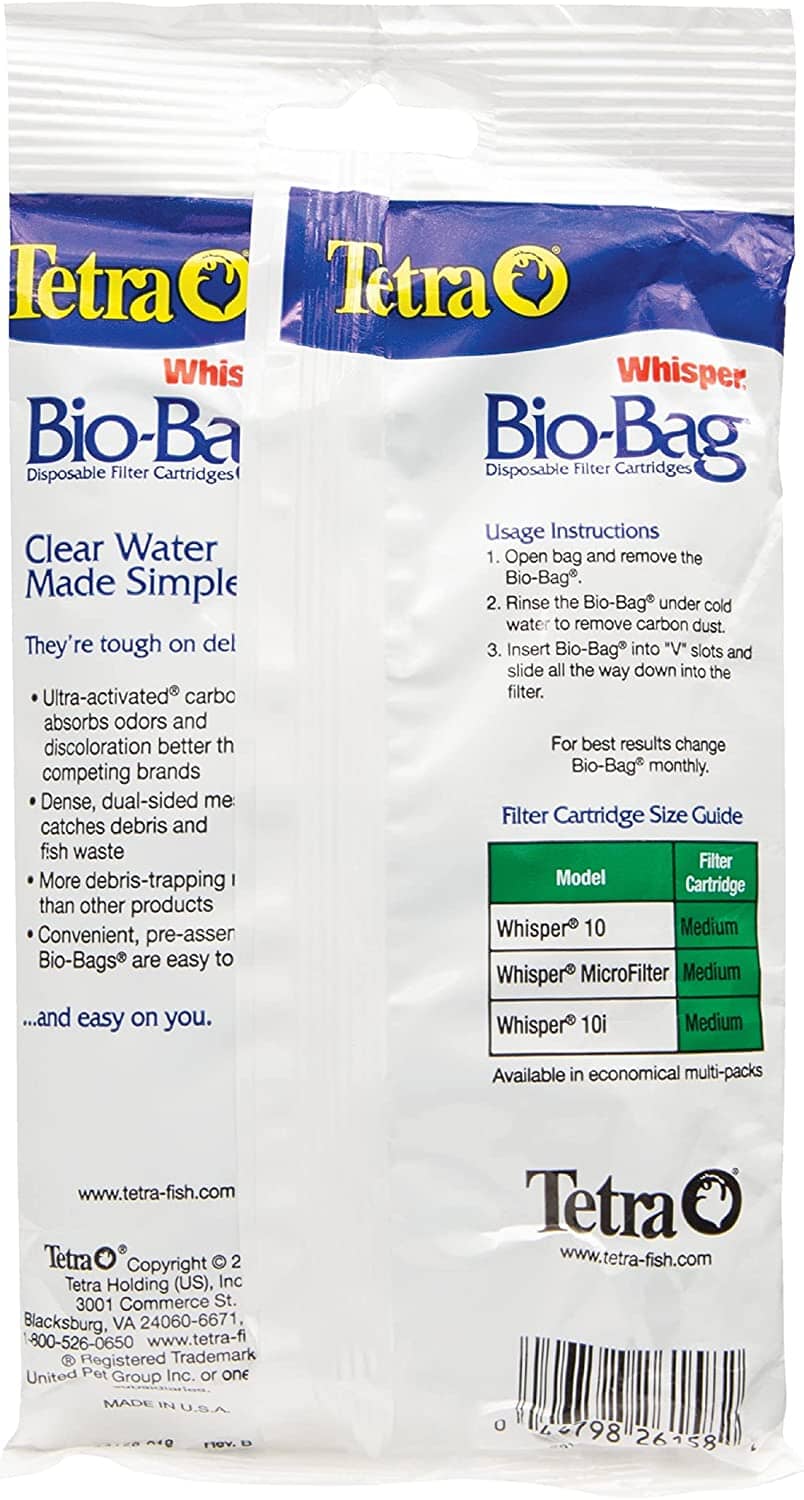 Tetra Whisper Assembled Bio-Bag Filter Cartridge Aquarium Filter Insert - Medium - 1 Pack