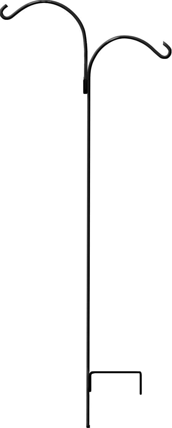 The Hookery Promo Double Shepherd Hook Wild Bird Accessories - Black - 66 In - 6 Pack