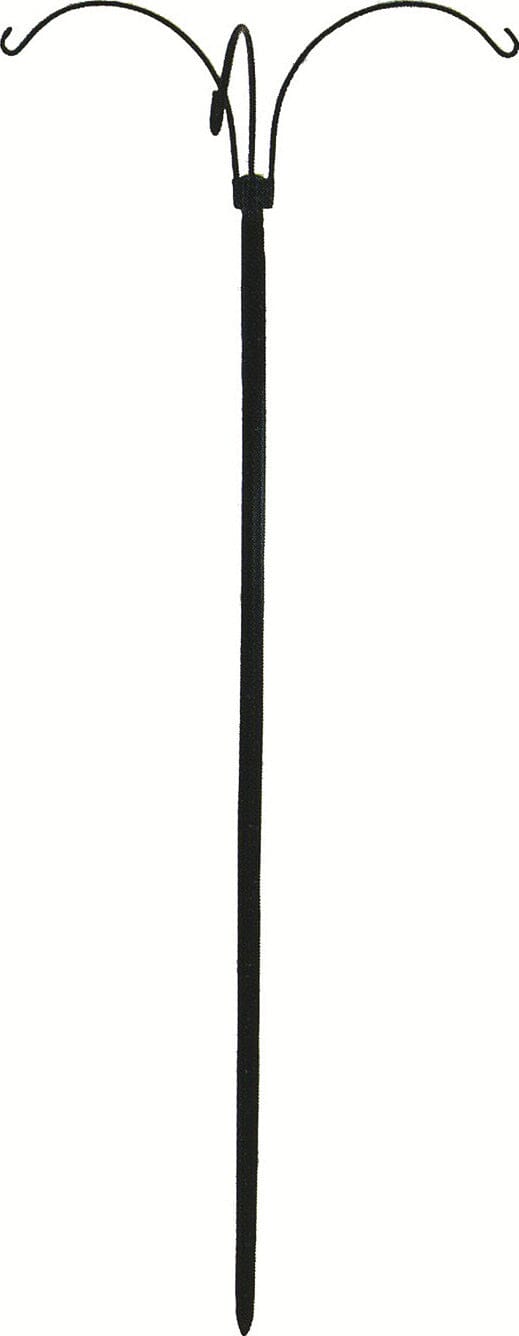 The Hookery Three Arm Shepherd Hook Wild Bird Accessories - Black - 36 In