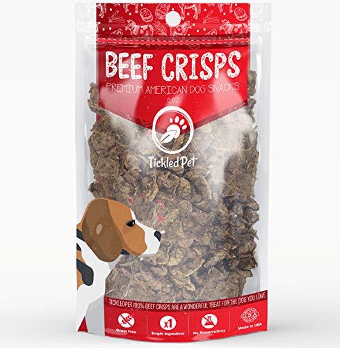 Tickled Pet Natural USA Beef Crisps Dog Jerkey Treats - 8 oz Bag