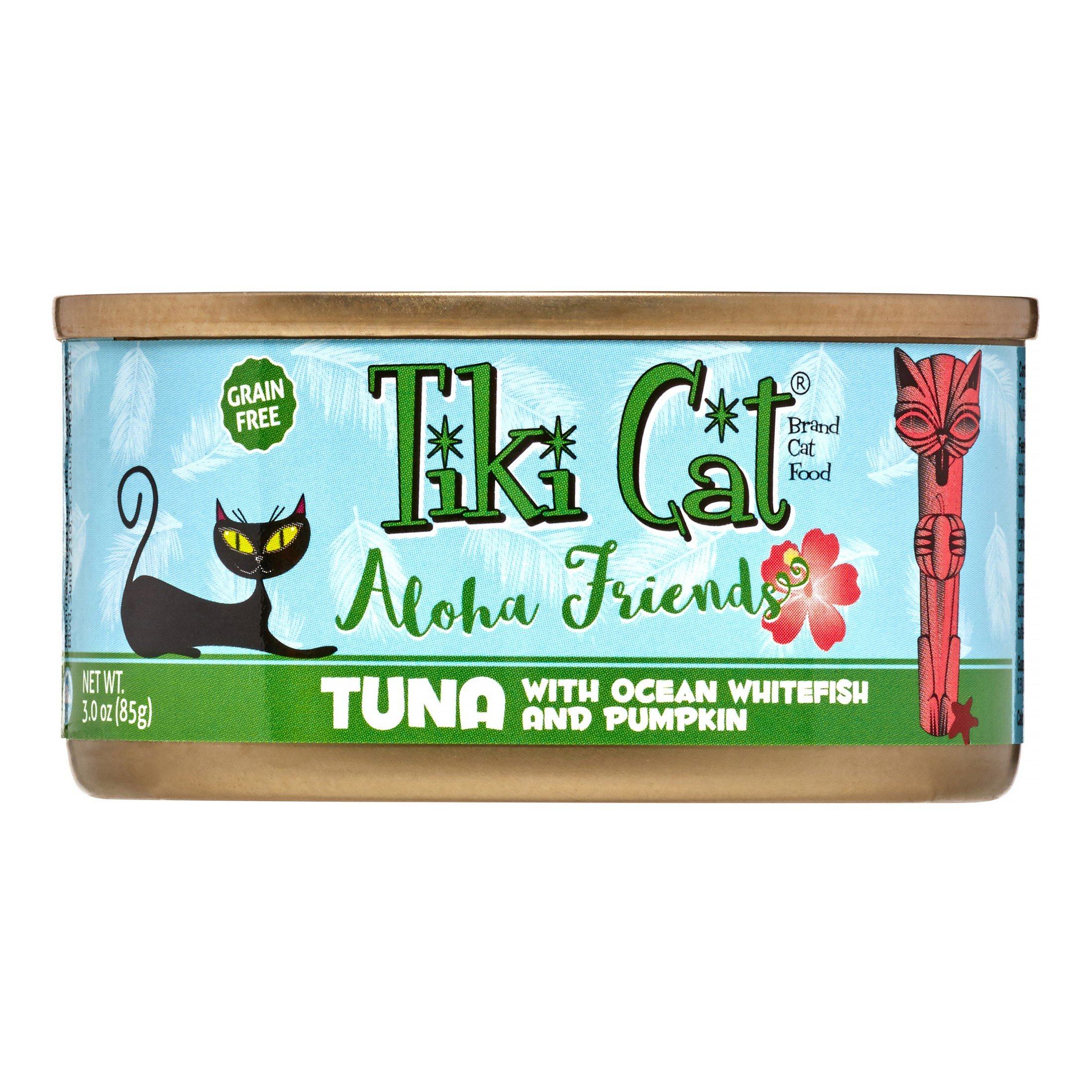 Tiki Cat Grain-Free Aloha Friends Tuna with Ocean Whitefish & Pumpkin Canned Cat Food - 3 oz Cans - Case of 12