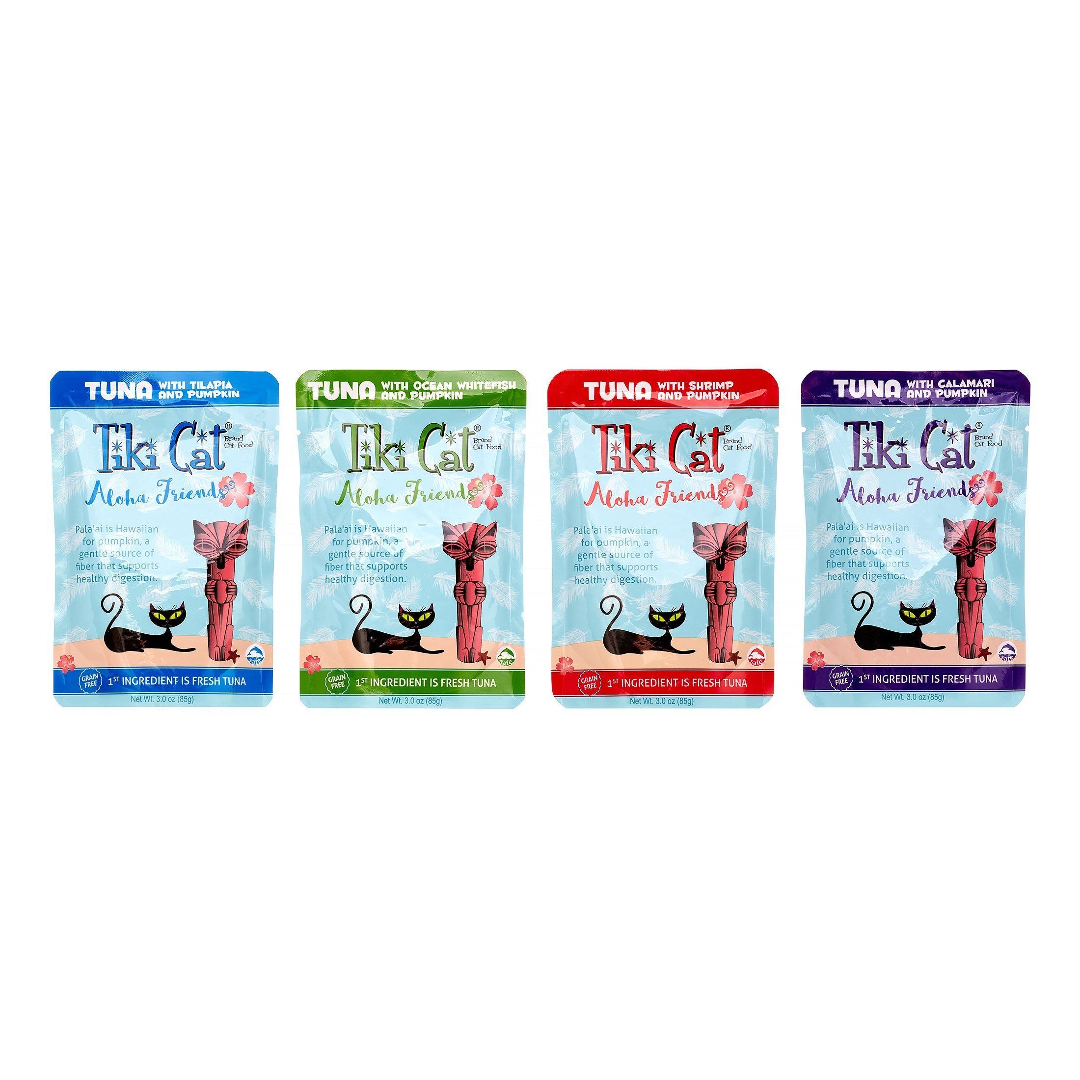 Tiki Cat Grain-Free Aloha Friends Variety Pack Wet Cat Food in Pouches - 3 oz Pouches - Case of 12
