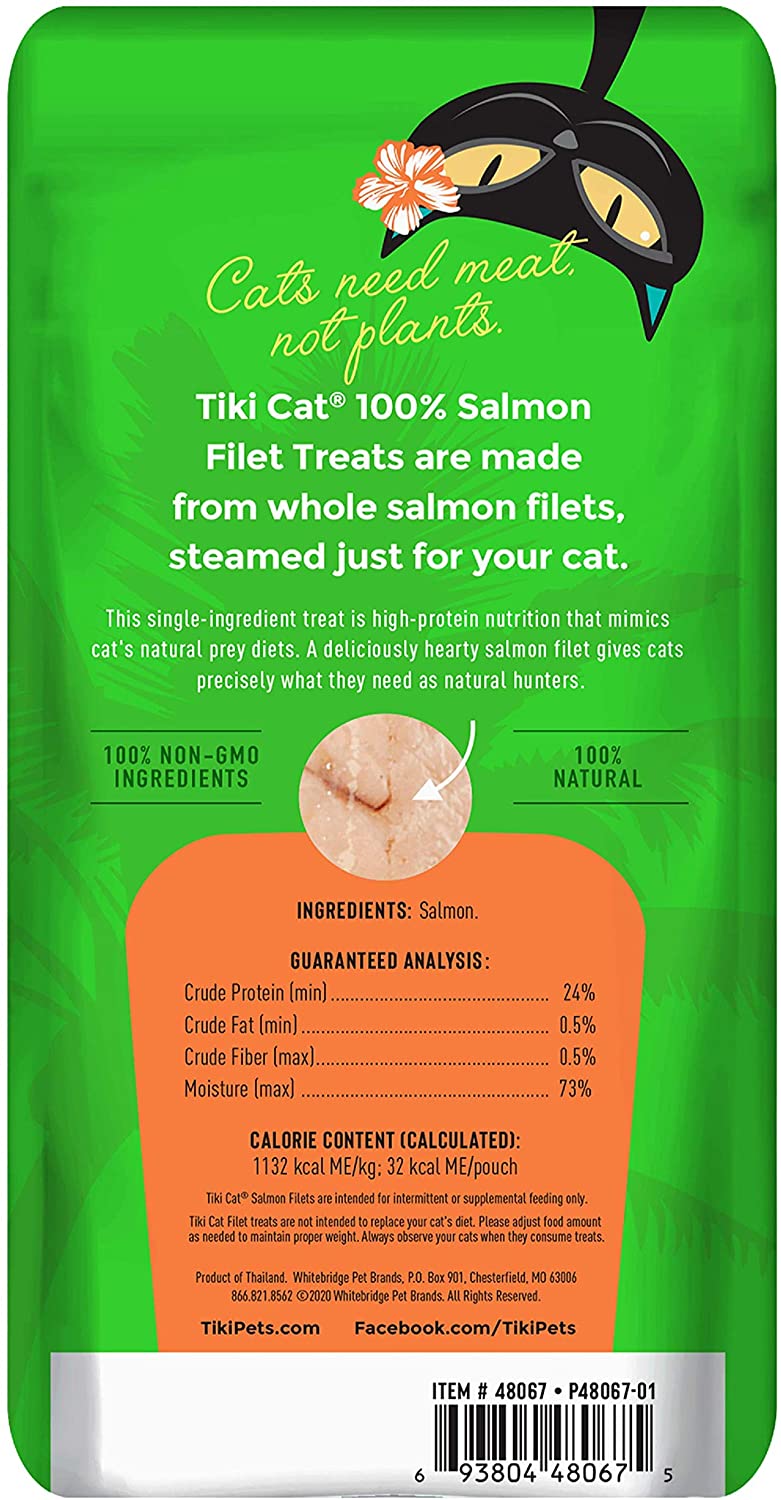Tiki Cat Salmon Filet Cat Food Toppers and Crunchers 1 oz Pouches