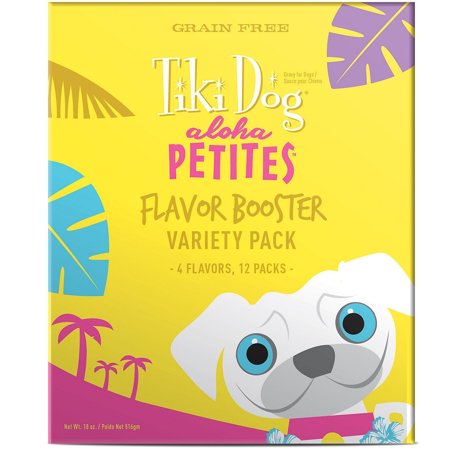 Tiki Dog Aloha Petites Flavor Booster Variety Pack Dog Food Topper and Mixer - 1.5 oz Pouches - Case of 12