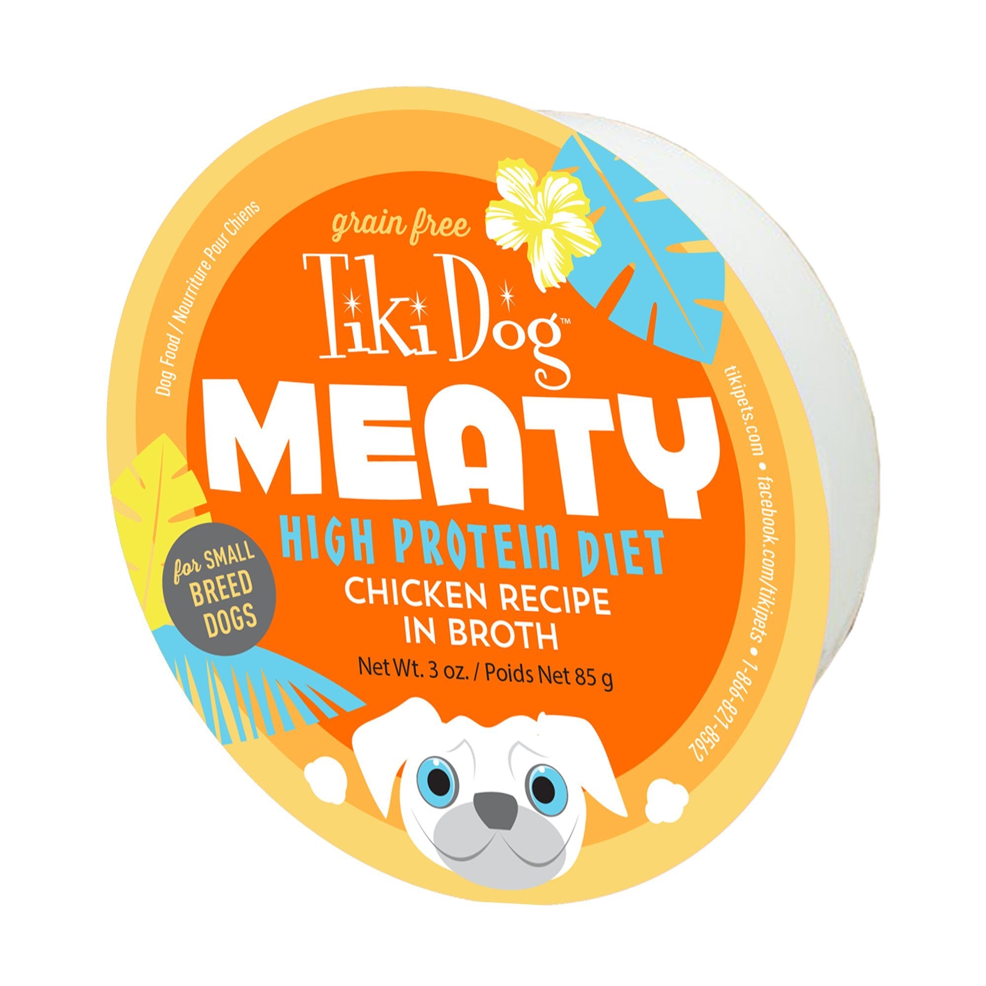 Tiki Dog Meaty Chicken Recipe Prepared Dog Food - 3 oz Cups - Case of 4