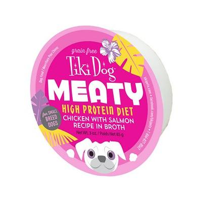 Tiki Dog Meaty Chicken with Salmon Recipe Prepared Dog Food - 3 oz Cups - Case of 4