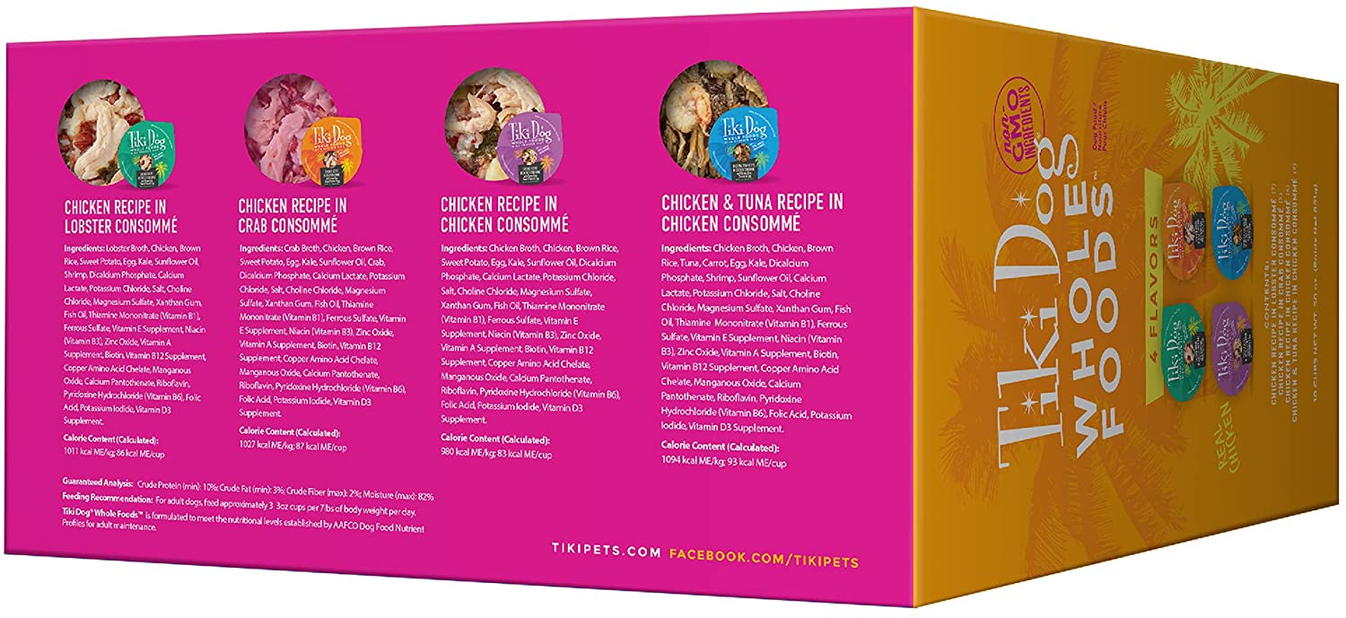 Tiki Dog Wholefoods Variety Pack Canned Dog Food - 3 oz Cans - Case of 10