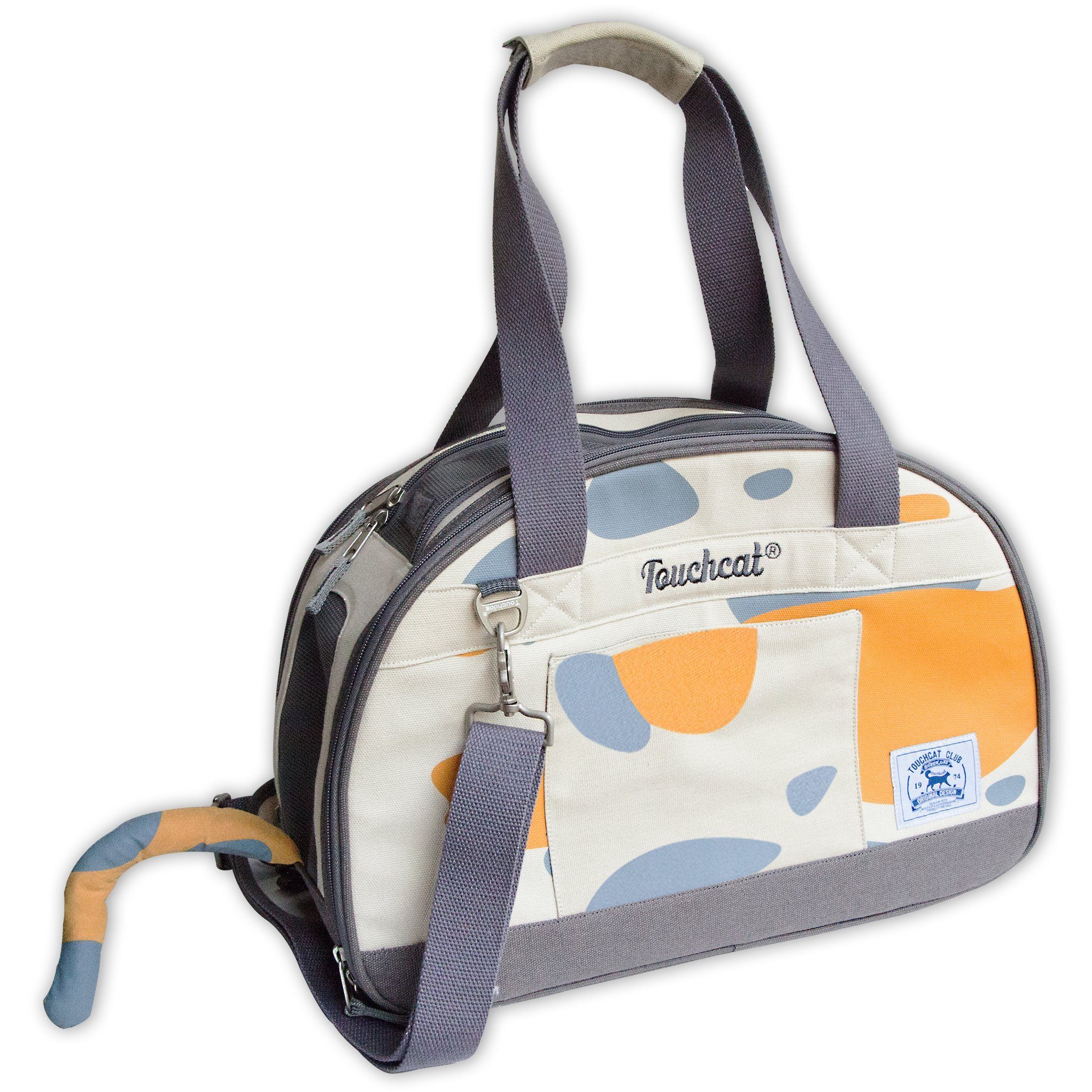 Touchcat 'Tote-Tails' Designer Airline Approved Collapsible Cat Carrier White
