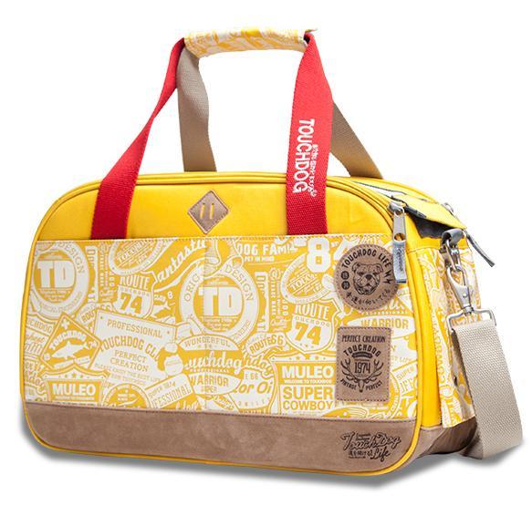 Touchdog Airline Approved Around-The-Globe Passport Designer Pet Carrier Yellow