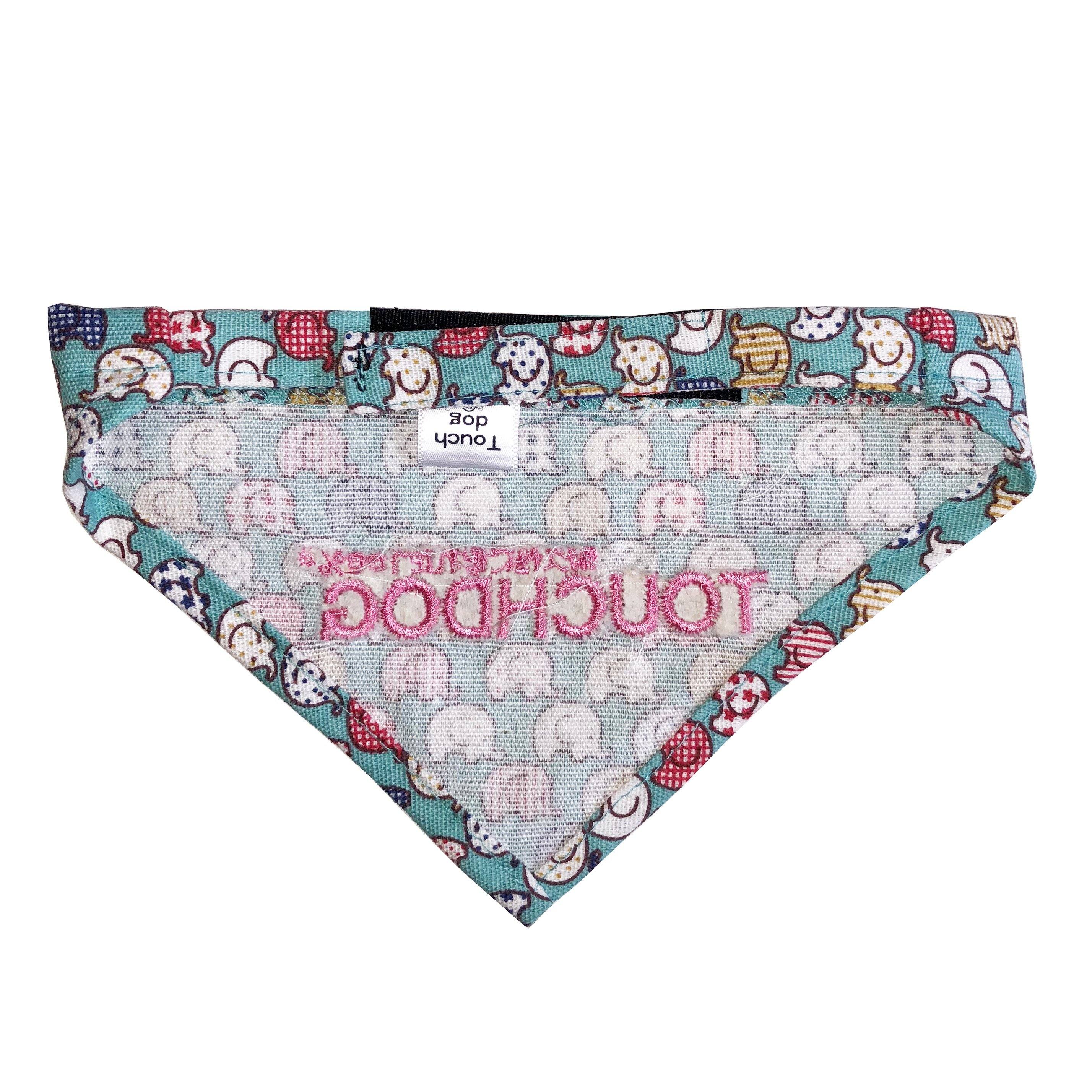 Touchdog Elephant Patterned Hook-and-Loop Fashion Dog Bandana