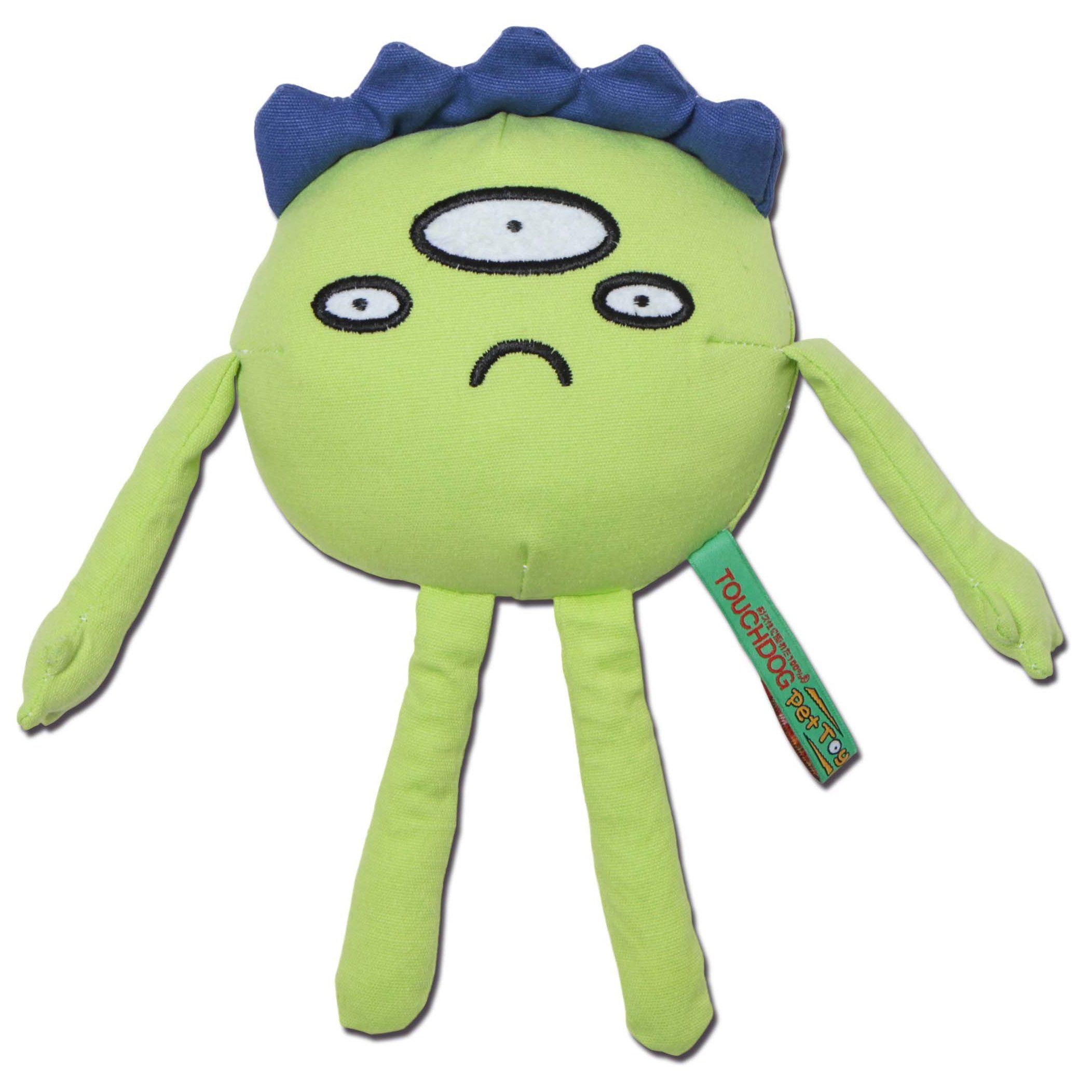 Touchdog Cartoon Alien Monster Plush Dog Toy Green