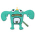 Touchdog Cartoon Crabby Tooth Monster Plush Dog Toy Green 