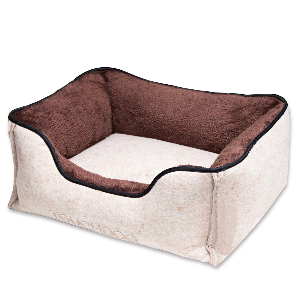 Touchdog 'Felter Shelter' Luxury Premium Designer Dog Bed Medium Beige