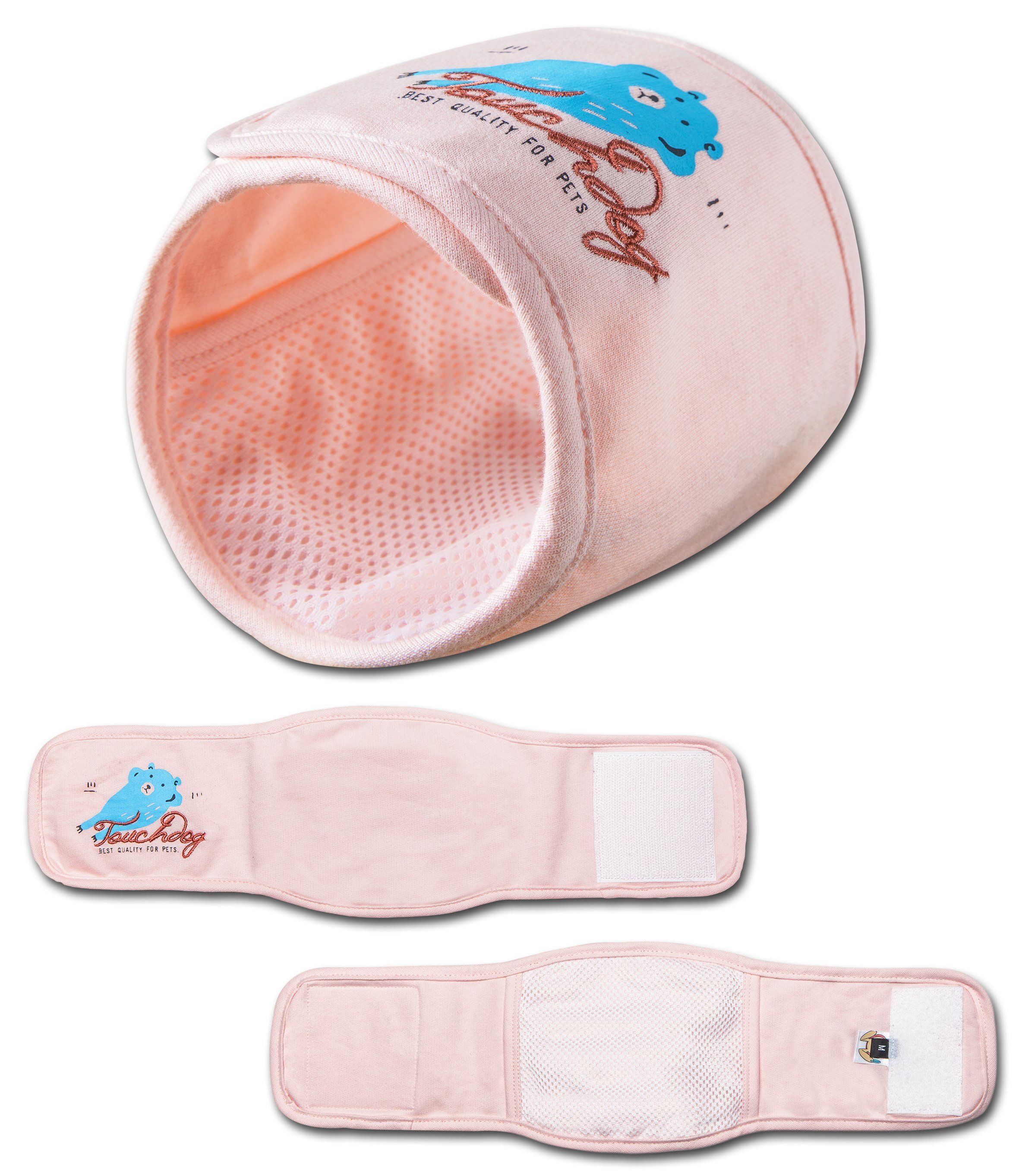 Touchdog Gauze-Aid Protective Dog Bandage and Calming Compression Sleeve Small Pink