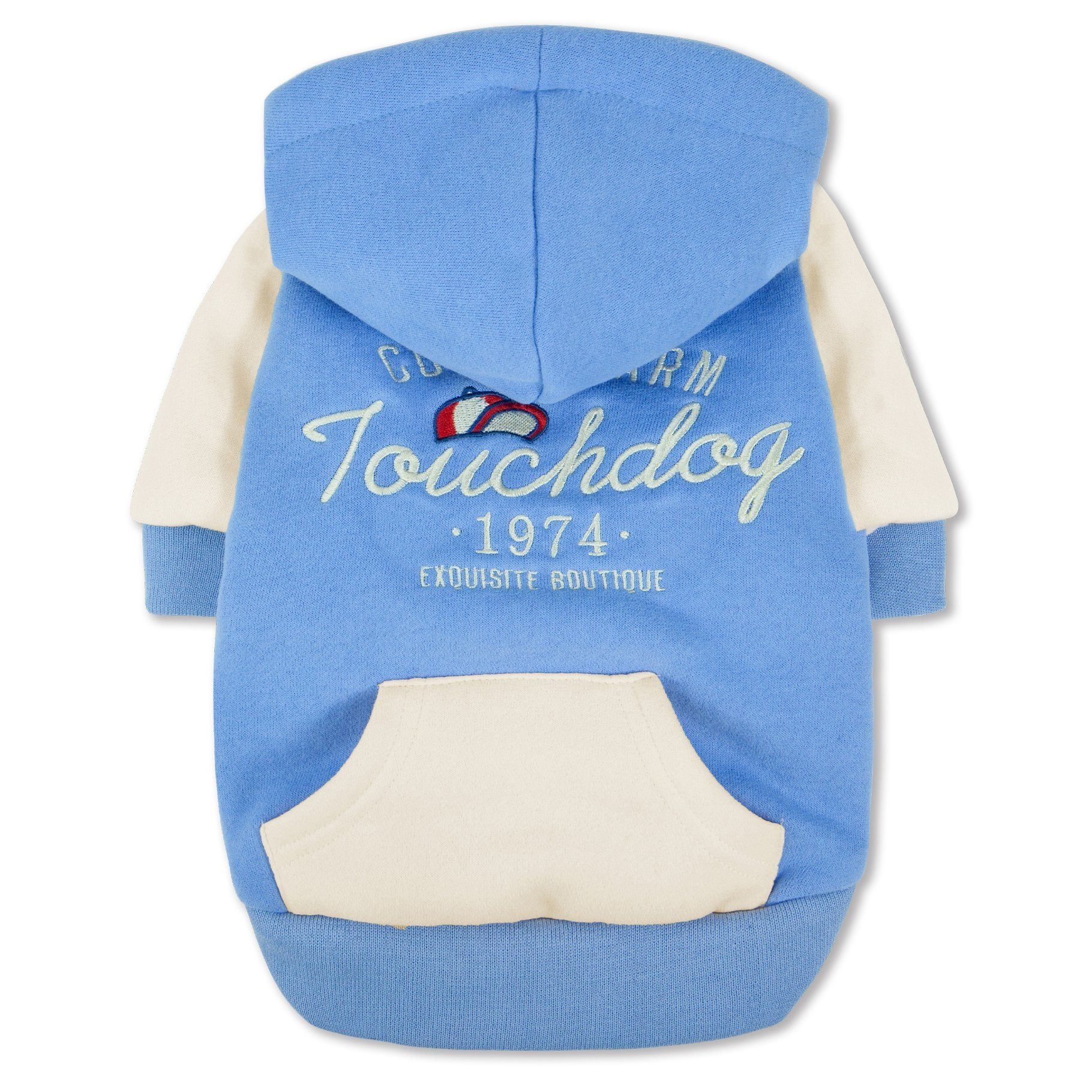 Touchdog 'Heritage' Soft-Cotton Fashion Dog Hoodie Sweater X-Small Blue
