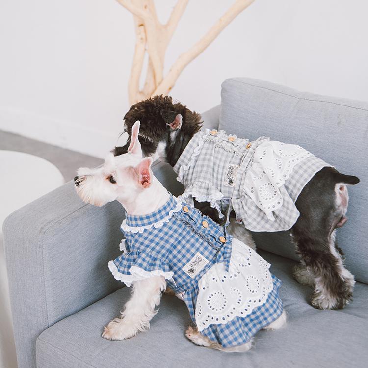 Touchdog 'I love Poochi' Classical Plaid Fashion Designer Dog Dress