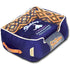 Touchdog ® '70's Vintage-Tribal' Rectangular-Boxed Designer Dog Bed Medium Midnight Blue, Sandalwood