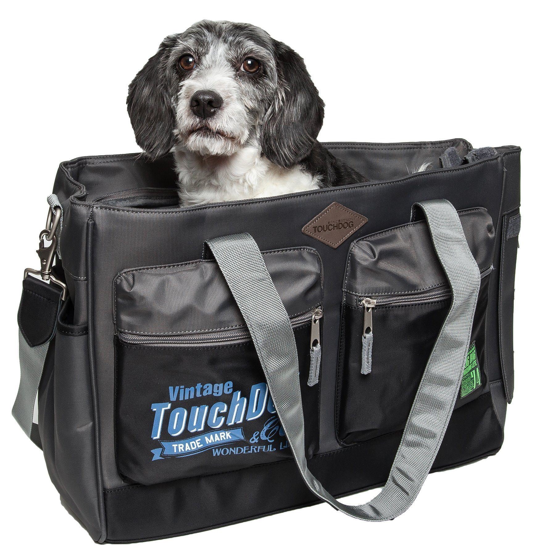 Touchdog ® 'Active-Purse' Water Resistant Designer Fashion Pet Dog Carrier Black