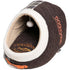 Touchdog ® 'Diamond Stitched' Panoramic Designer Cat Bed w/ Teaser Toy Dark Brown, White
