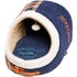 Touchdog ® 'Diamond Stitched' Panoramic Designer Cat Bed w/ Teaser Toy Dark Blue, White