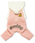 Touchdog ® Designer Quilted Full-Body Hooded Dog Sweater X-Small Pink/White