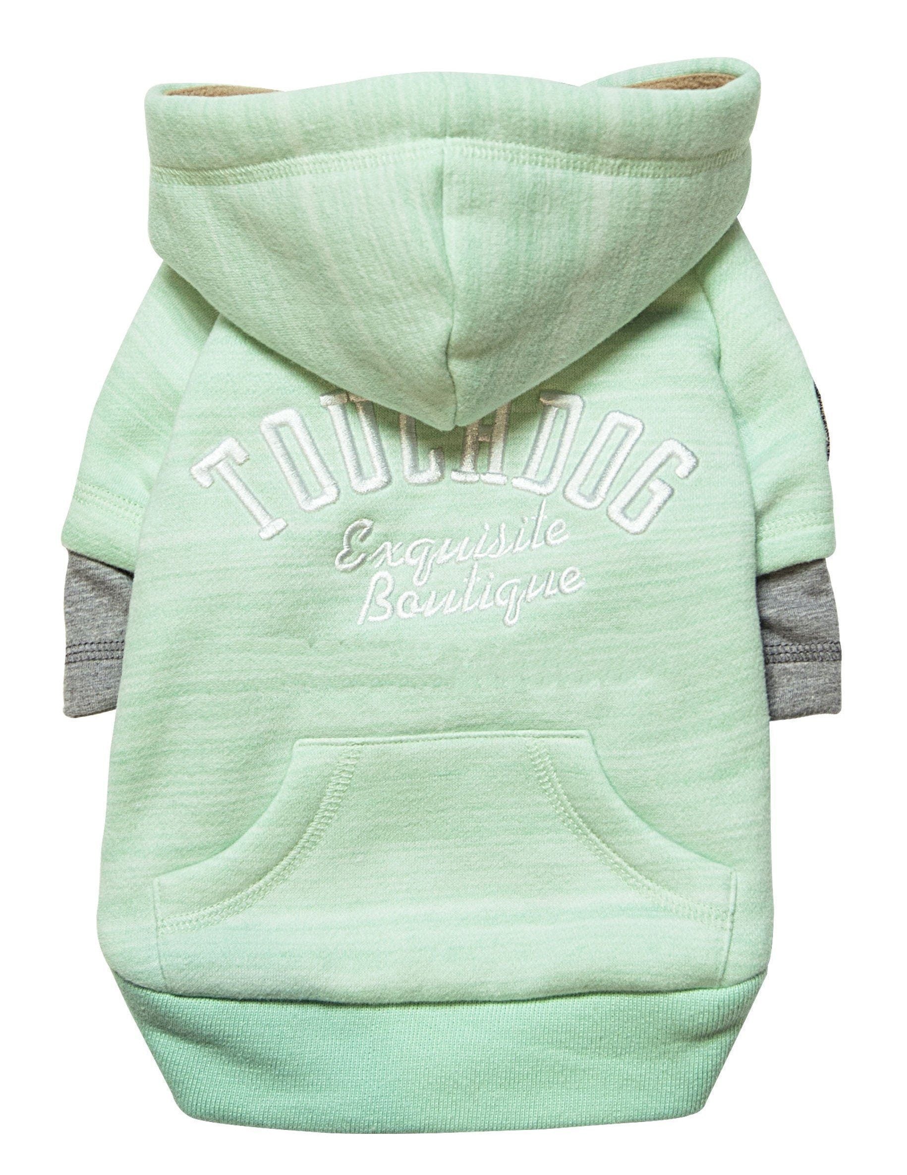 Touchdog ® Hampton Beach Ultra-Soft Blasted Cotton Hooded Dog Sweater Large Green