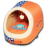 Touchdog ® 'Lazy-Bones' Rabbit-Spotted Panoramic Cat Bed with Teaser Toy Orange, Ocean Blue 
