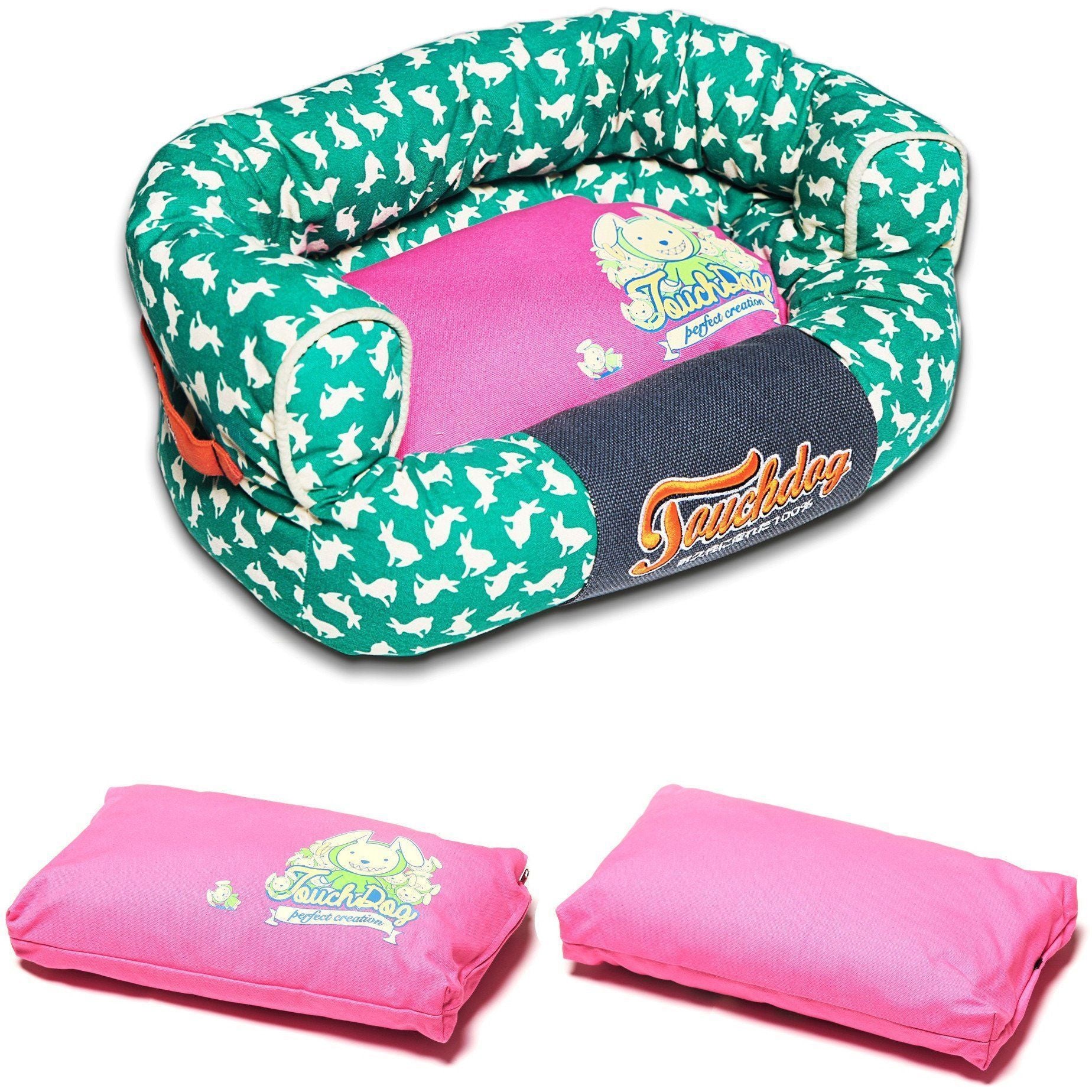 Touchdog ® 'Lazy-Bones' Rabbit-Spotted Designer Couch Dog Bed