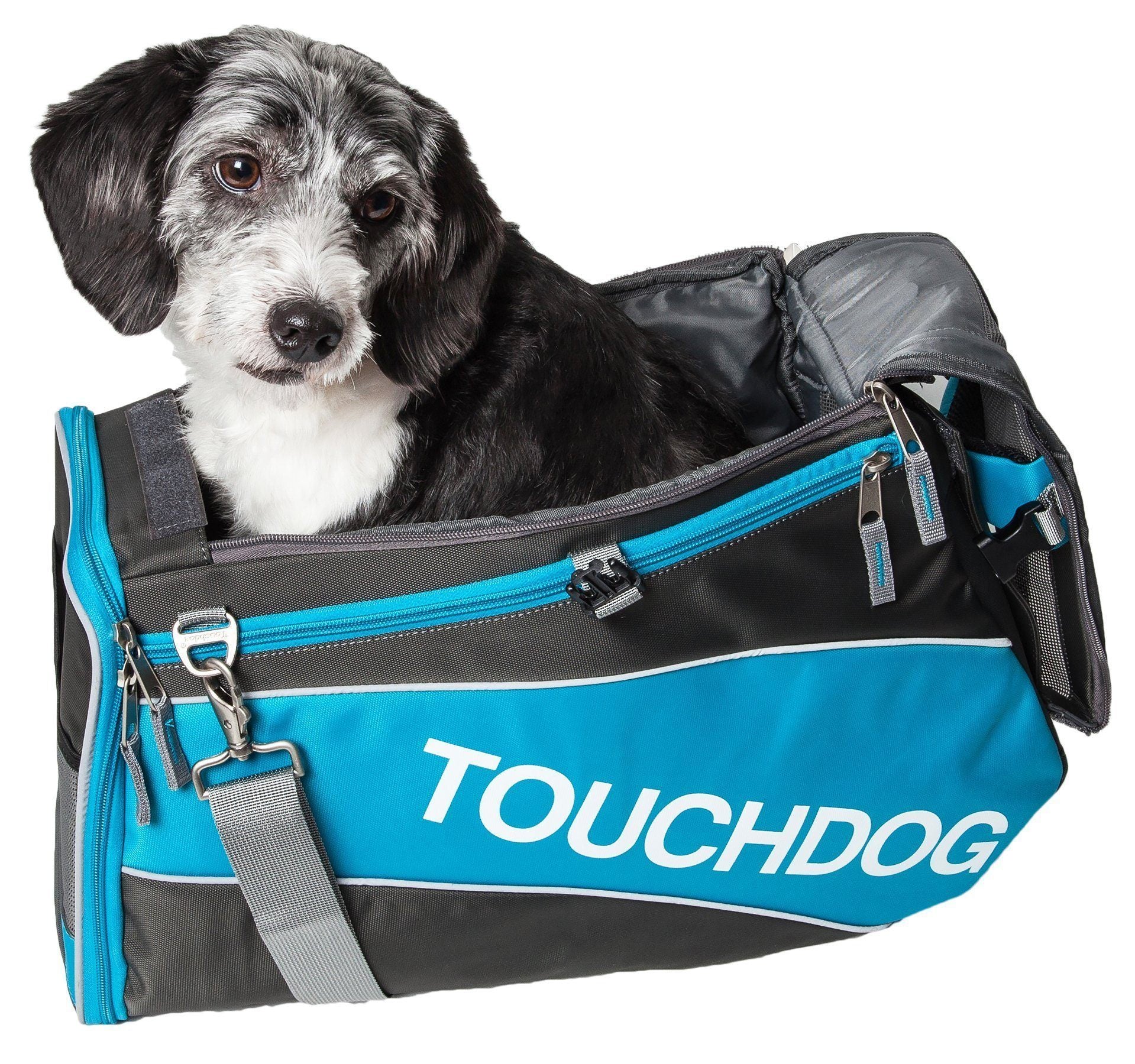 Touchdog ® 'Modern-Glide' Airline Approved Water-Resistant Sporty Travel Fashion Pet Dog Carrier Electric Blue