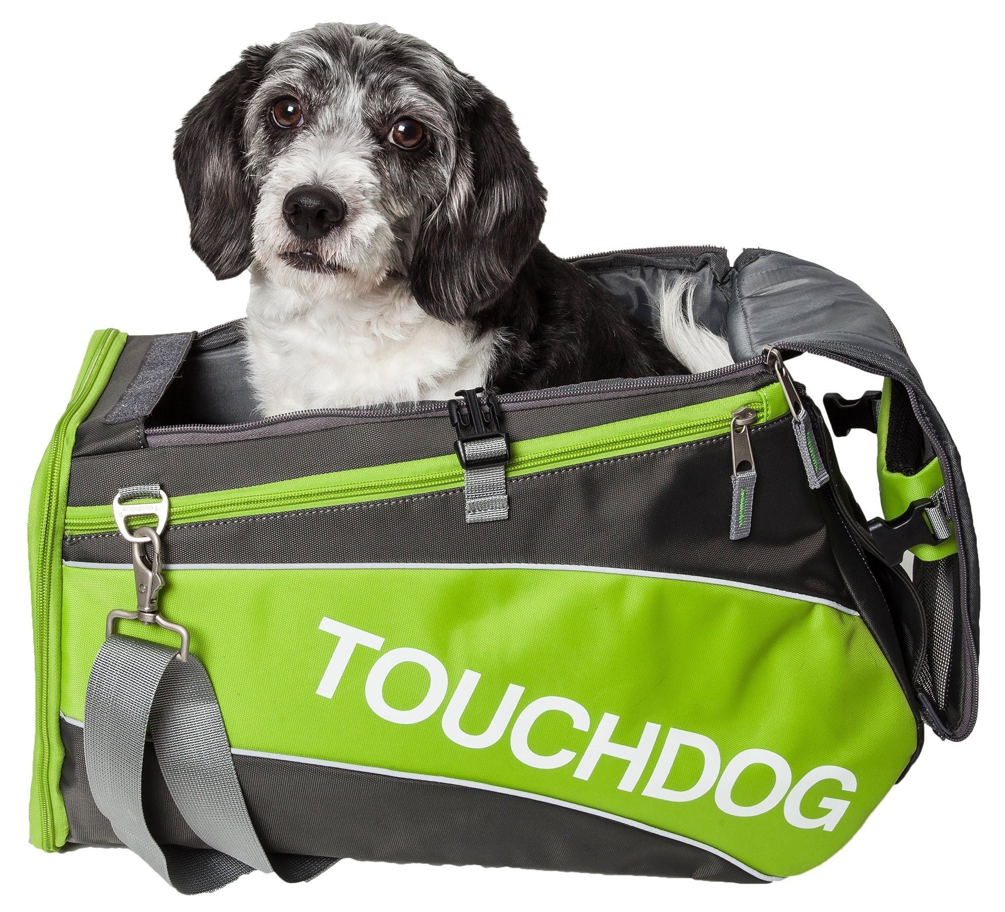 Touchdog ® 'Modern-Glide' Airline Approved Water-Resistant Sporty Travel Fashion Pet Dog Carrier Lime Yellow Green