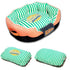 Touchdog ® 'Neutral-Striped' Rectangular Rounded Designer Dog Bed