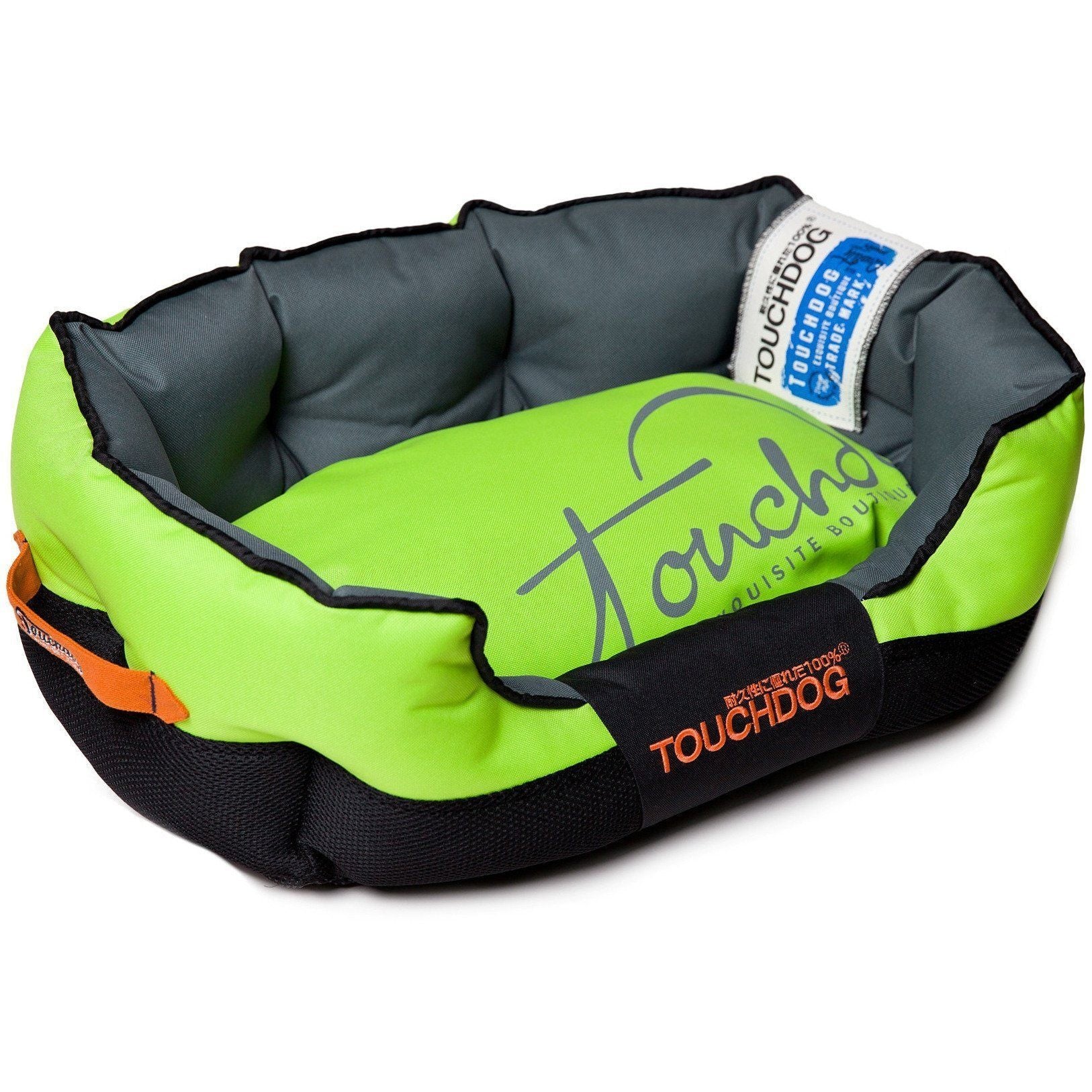 Touchdog ® 'Performance-Max' Sporty Reflective Water-Resistant Dog Bed Medium Mink Green, Black