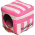 Touchdog ® 'Polo-Striped' 2-in-1 Convertible and Collapsible Dog and Cat Bed Pink, White