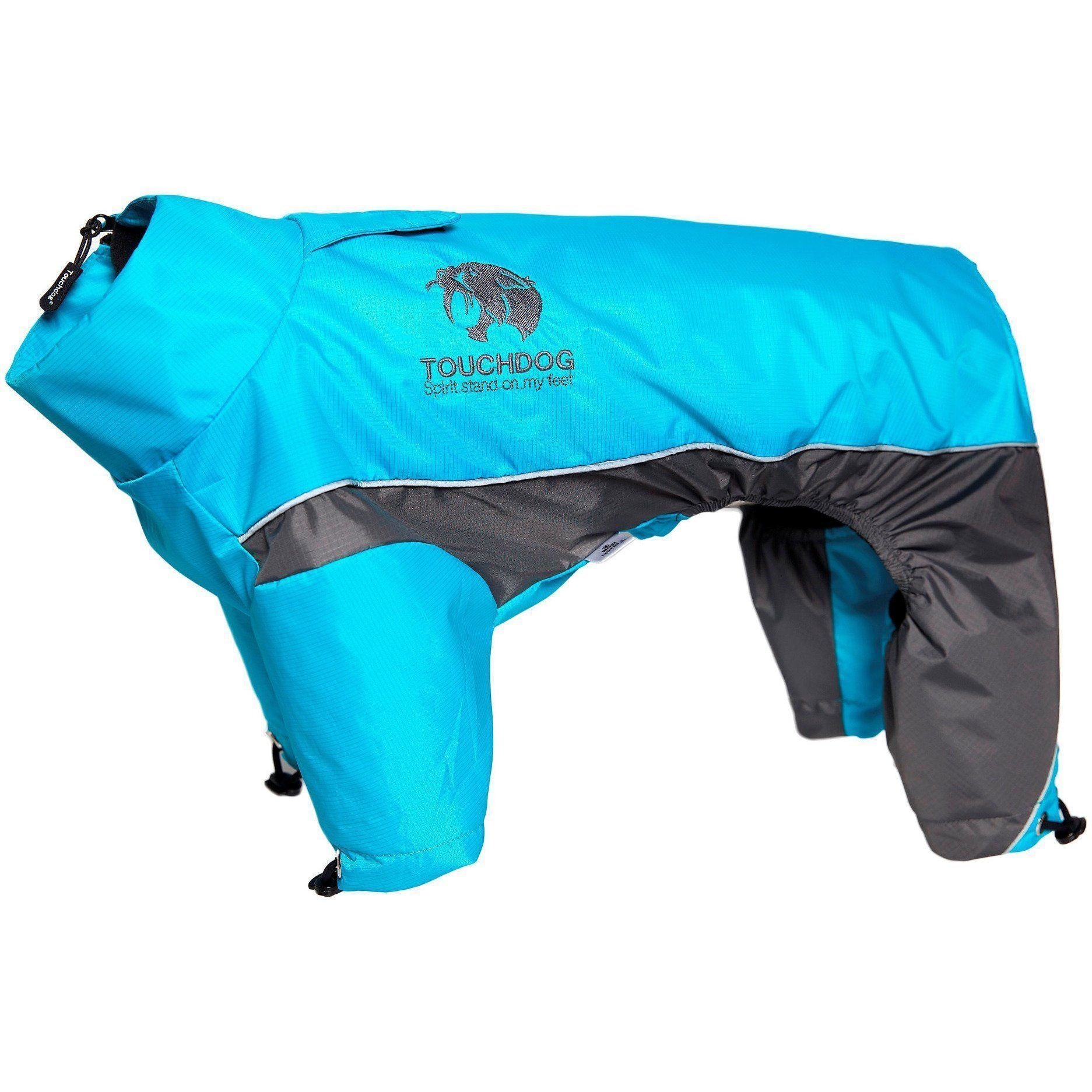 Touchdog ® Quantum-Ice Adjustable and Reflective Full-Body Winter Dog Jacket X-Small Ocean Blue, Grey