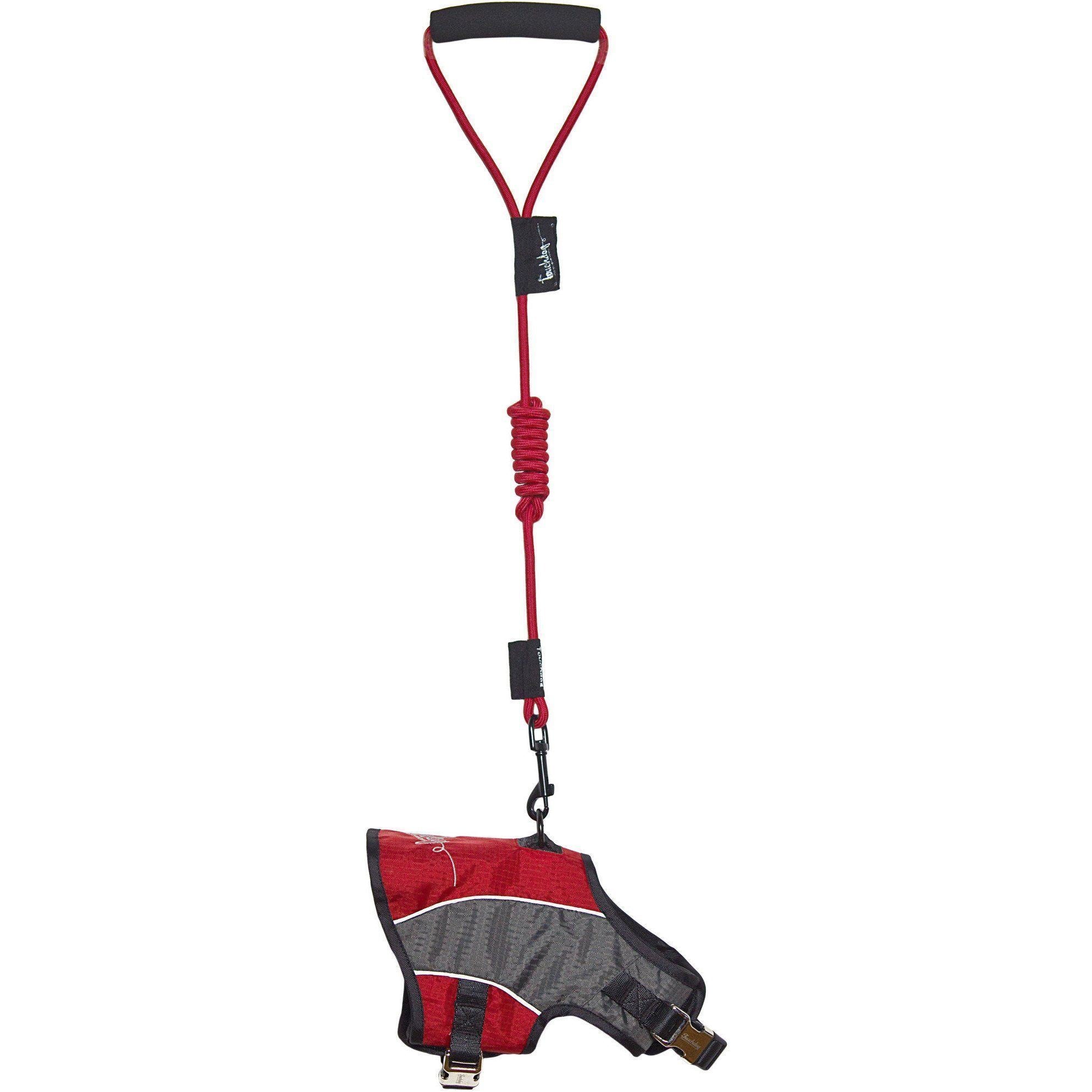 Touchdog ® 'Reflective-Max' 2-in-1 Performance Dog Harness and Leash X-Small Dark Red, Charcoal Grey