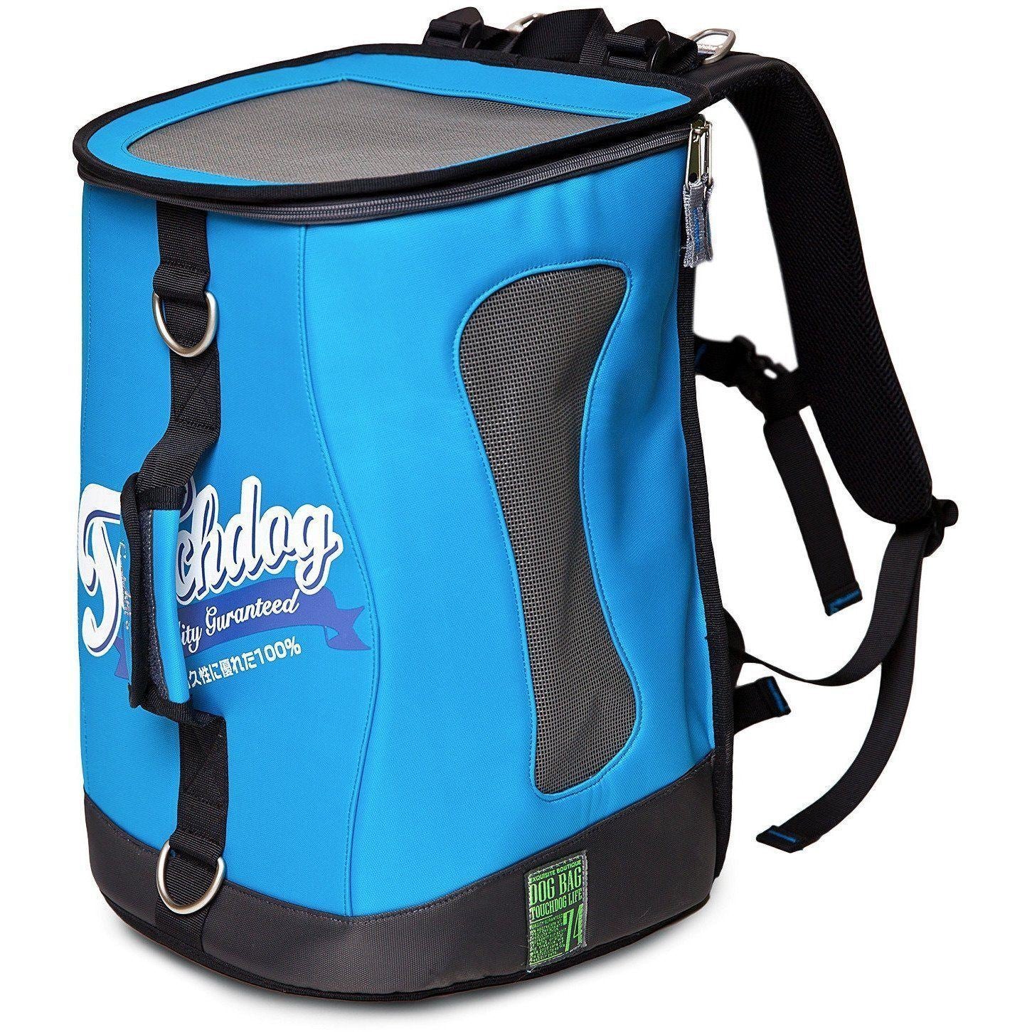 Touchdog ® 'Ultimate-Travel' 3-in-1 Airline Approved Backpack Dog Carrier Turquoise Blue