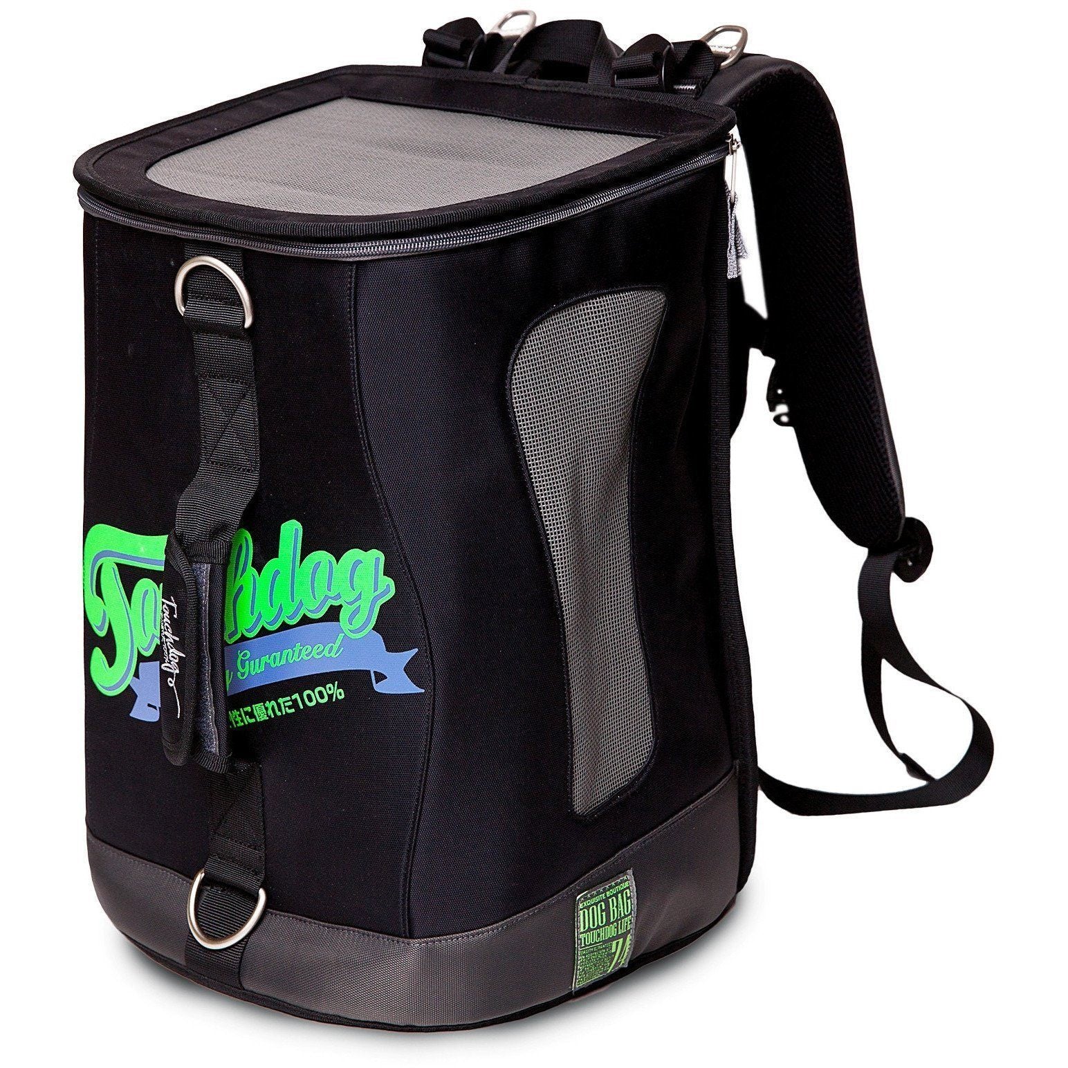 Touchdog ® 'Ultimate-Travel' 3-in-1 Airline Approved Backpack Dog Carrier Black