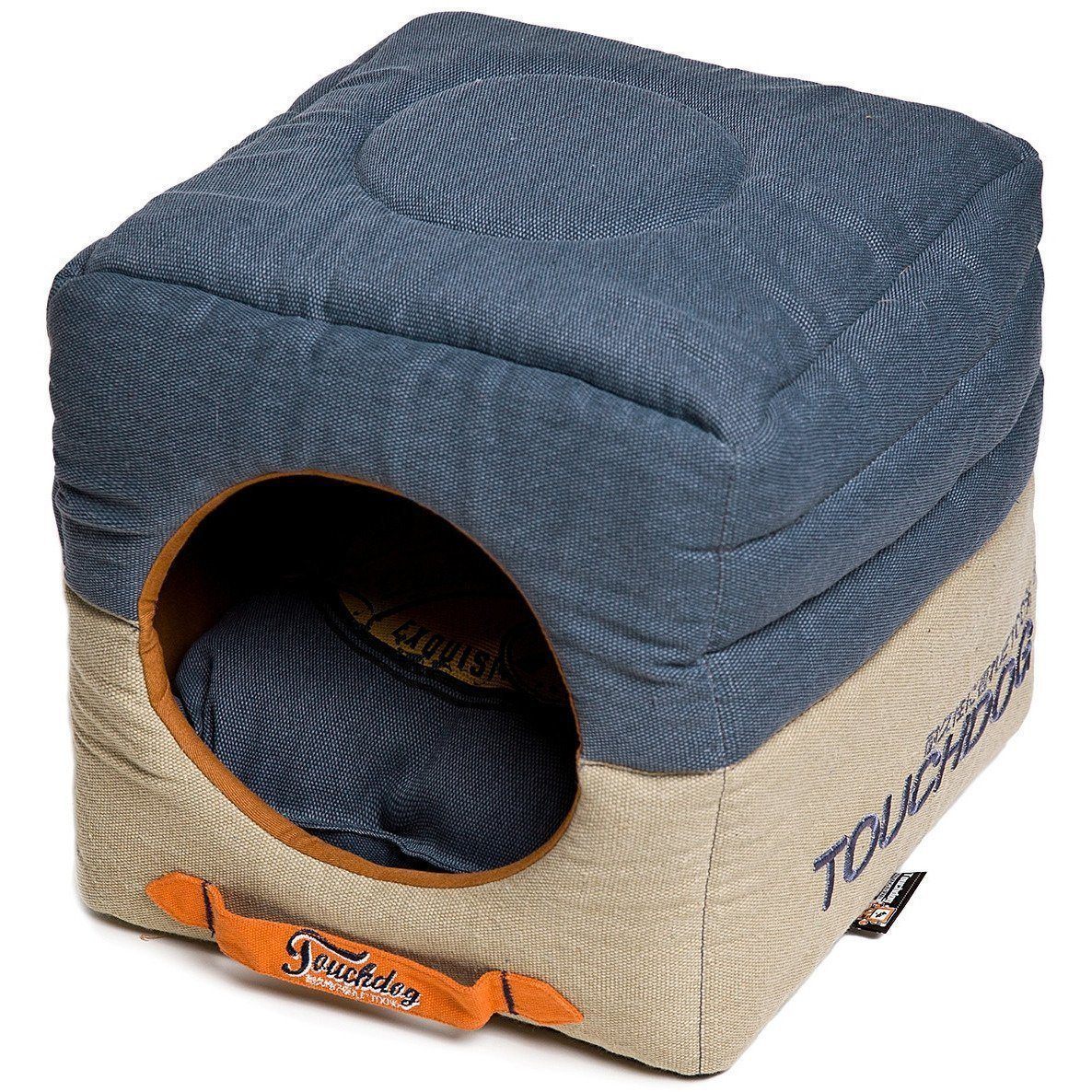 Touchdog ® 'Vintage Squared' 2-in-1 Convertible and Collapsible Dog and Cat Bed  