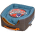 Touchdog ® 'Vintage Squared' 2-in-1 Convertible and Collapsible Dog and Cat Bed Denim Blue, Mud Brown