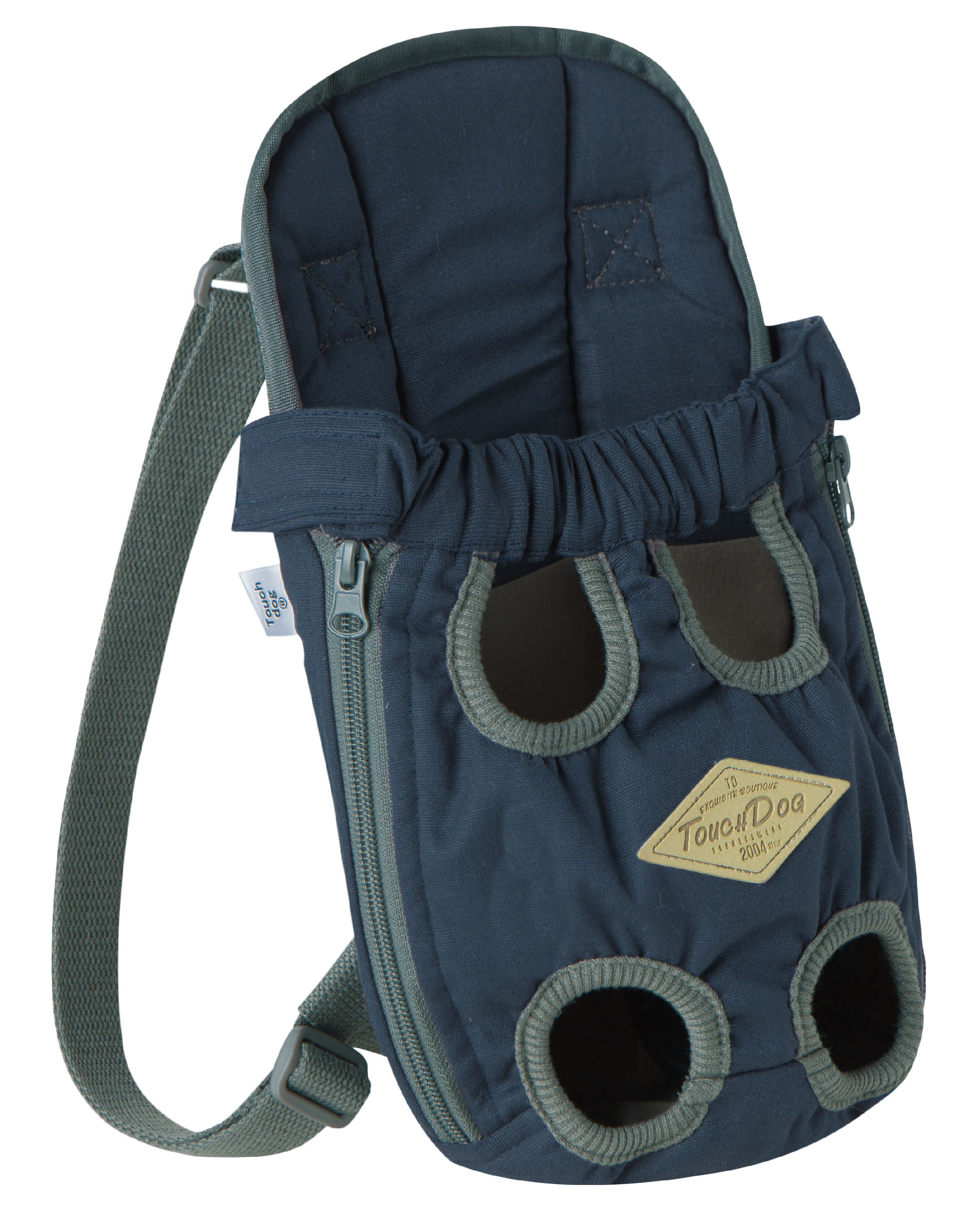 Touchdog ® 'Wiggle-Sack' Fashion Designer Front and Backpack Dog Carrier Navy Small